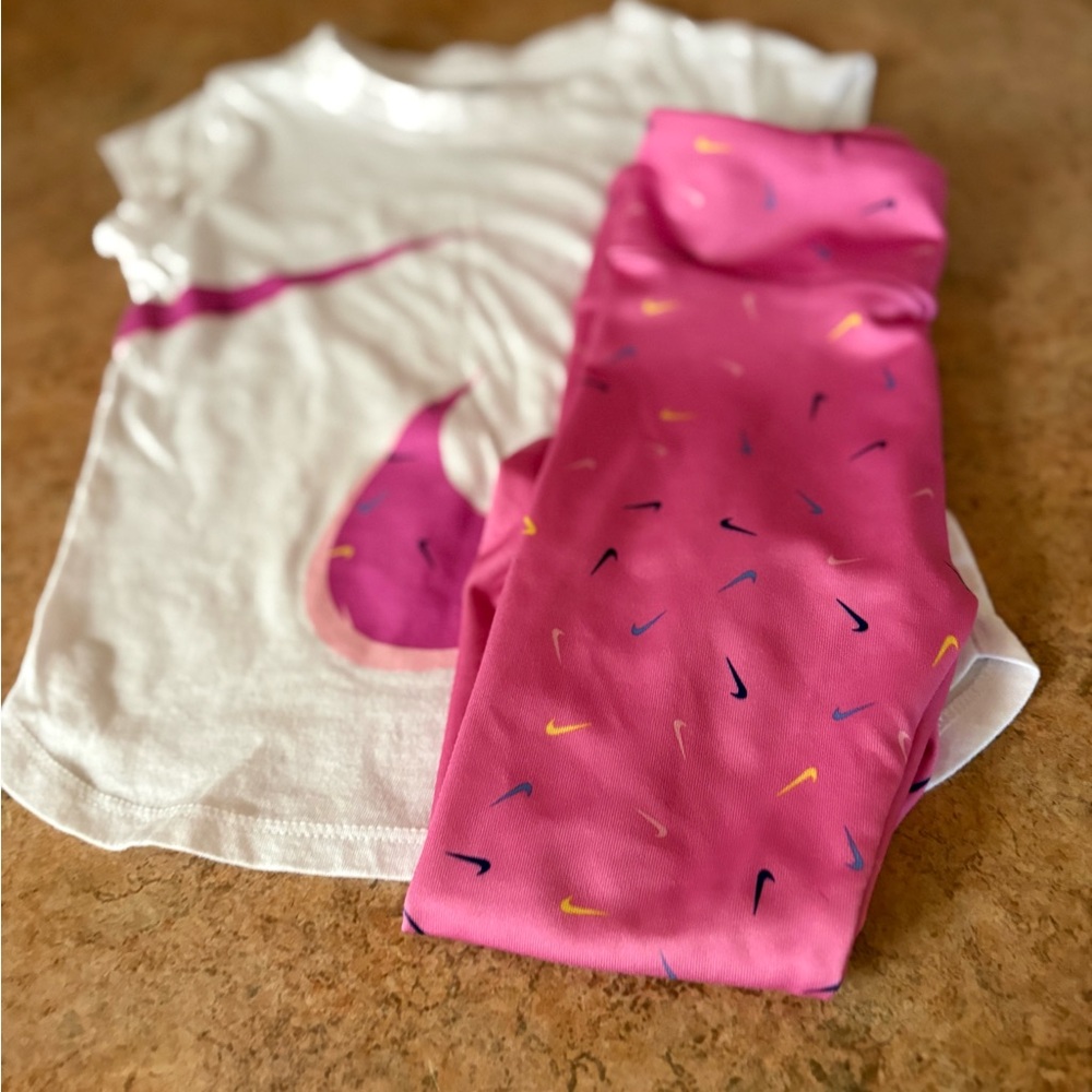 Nike Pink and White Dri-FIT Apparel